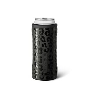 Brumate Hopsulator Slim Onyx Leopard 12oz Slim Can Cooler Insulator Matte Black